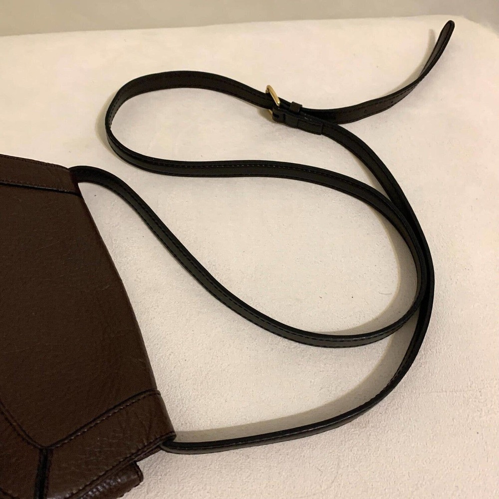 SOLD! POLO RALPH LAUREN Small Mahogany Brown Leather Vintage Flap XBody - Picture 8 of 16